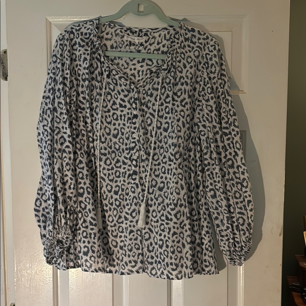 Emerson Fry Bardot Top- Leopard Print Women's Top - Black and White - Picture 2 of 6